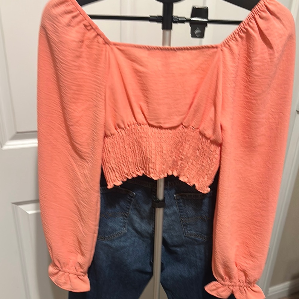 Altar'd State Orange Bustier Tie Front Crop Top size XS - Picture 7 of 8